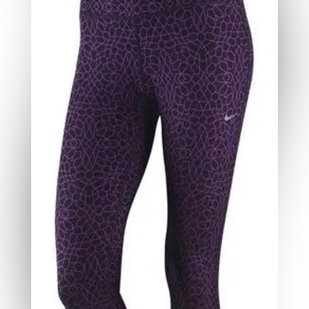 Nike Black & Purple Starglass Epic Run Leggings Sz Small